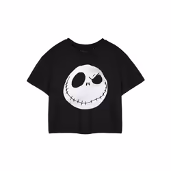 Disney Cropped Short Sleeved T-Shirt (Womens Black) - Small