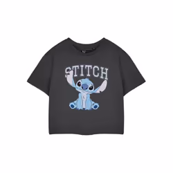 Disney Cropped Short Sleeved T-Shirt (Womens Grey) - Medium