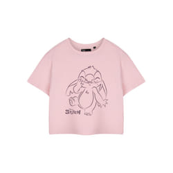 Disney Cropped Short Sleeved T-Shirt (Womens Pink) - Medium