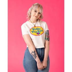 Polly Pocket Cropped Short Sleeved T-Shirt (Womens White) - Medium