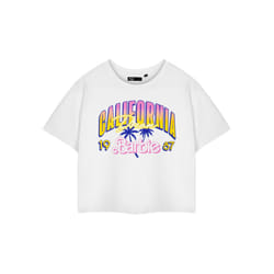 Barbie Cropped Short Sleeved T-Shirt (Womens White) - XX-Large