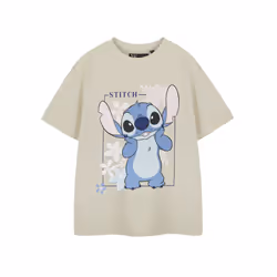 Disney Lilo & Stitch Short Sleeved T-Shirt (Girls Beige) - 3-4 Years