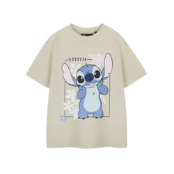 Disney Lilo & Stitch Short Sleeved T-Shirt (Girls Beige) - 5-6 Years