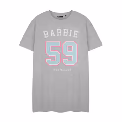 Barbie Short Sleeve Nightdress (Womens Grey) - Small