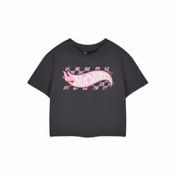 Hot Wheels Cropped Short Sleeved T-Shirt (Womens Grey) - Small