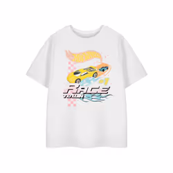 Hot Wheels Short Sleeved T-Shirt (Boys White) - 11-12 Years