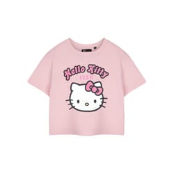 Hello Kitty Cropped Short Sleeved T-Shirt (Womens Pink) - Medium
