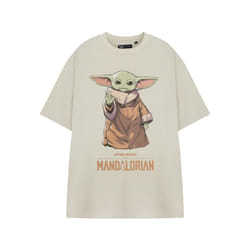 Star Wars The Mandalorian Short Sleeved T-Shirt (Mens Beige) - Medium