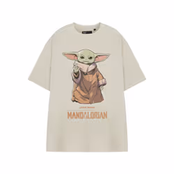 Star Wars The Mandalorian Short Sleeved T-Shirt (Mens Beige) - Large
