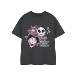 Disney The Nightmare Before Christmas Short Sleeved T-Shirt (Girls Grey) - 3-4 Years