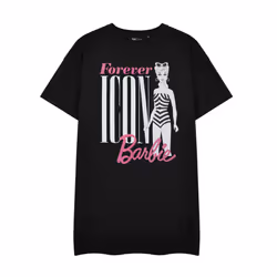 Barbie Short Sleeved T-Shirt Dress (Womens Black) - XX-Large