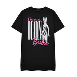Barbie Short Sleeved T-Shirt Dress (Womens Black) - XX-Large