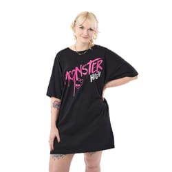Monster High Short Sleeved T-Shirt Dress (Womens Black) - XX-Large