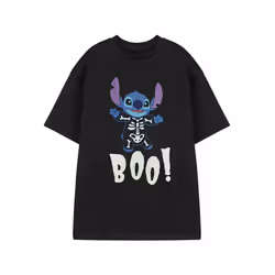 Disney Lilo & Stitch Short Sleeved T-Shirt (Womens Black) - Small