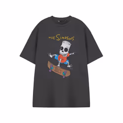 The Simpsons Short Sleeved T-Shirt (Mens Grey) - Large
