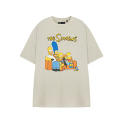 The Simpsons Short Sleeved T-Shirt (Mens Beige) - Large