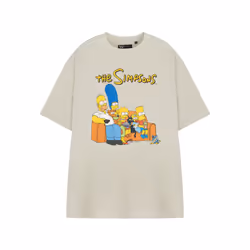 The Simpsons Short Sleeved T-Shirt (Mens Beige) - XX-Large