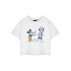 Disney Cropped Short Sleeved T-Shirt (Womens White) - Small