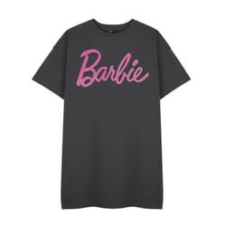 Barbie Short Sleeved T-Shirt Dress (Womens Grey) - XX-Large