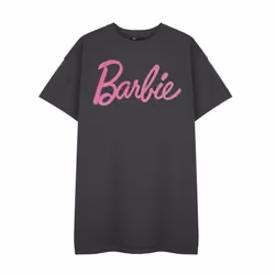 Barbie Short Sleeved T-Shirt Dress (Womens Grey) - XXX-Large