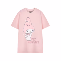 Hello Kitty Short Sleeved T-Shirt (Womens Pink) - Large