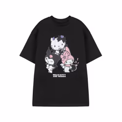 Hello Kitty Short Sleeved T-Shirt (Womens Black) - Medium