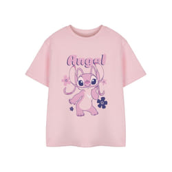 Disney Lilo & Stitch Short Sleeved T-Shirt (Girls Pink) - 3-4 Years