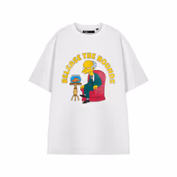 The Simpsons Short Sleeved T-Shirt (Mens White) - X-Large