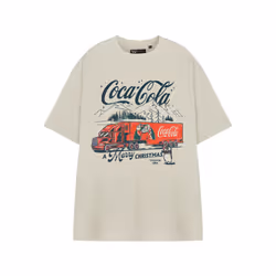 Coca Cola Short Sleeved T-Shirt (Womens Beige) - X-Large