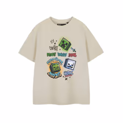 Minecraft Short Sleeved T-Shirt (Boys Beige) - 11-12 Years