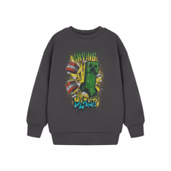 Minecraft Sweatshirt (Boys Grey) - 7-8 Years