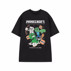 Minecraft Short Sleeved T-Shirt (Mens Black) - X-Large