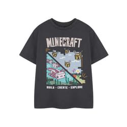 Minecraft Short Sleeved T-Shirt (Girls Black) - 7-8 Years