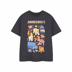 Minecraft Short Sleeved T-Shirt (Girls Black) - 5-6 Years
