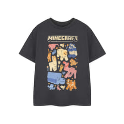 Minecraft Short Sleeved T-Shirt (Girls Black) - 7-8 Years