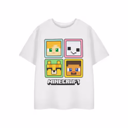 Minecraft Short Sleeved T-Shirt (Girls White) - 5-6 Years