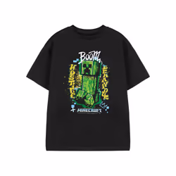 Minecraft Short Sleeved T-Shirt (Boys Black) - 7-8 Years