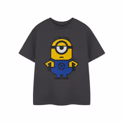 Minions Short Sleeved T-Shirt (Unisex Kids Black) - 7-8 Years