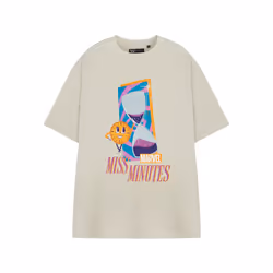 Marvel Short Sleeved T-Shirt (Womens Beige) - Small