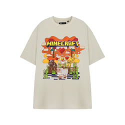 Minecraft Short Sleeved T-Shirt (Womens Beige) - XX-Large