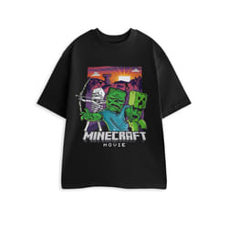 Minecraft Short Sleeved T-Shirt (Mens Black) - X-Large