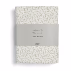 2 Pack Cot/Bed Fitted Sheets, Seedling Leaf