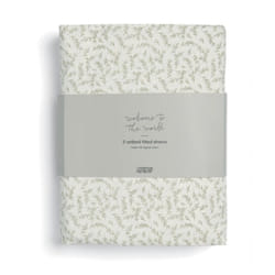 2 Pack Cot/Bed Fitted Sheets, Seedling Leaf