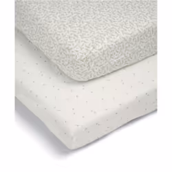 2 Pack Cot/Bed Fitted Sheets, Seedling Leaf