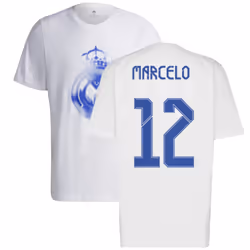 Real Madrid 2021-2022 Training Tee (White-Blue) (MARCELO 12) - M