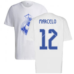 Real Madrid 2021-2022 Training Tee (White-Blue) (MARCELO 12) - M