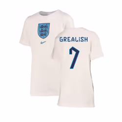 2022-2023 England Crest Tee (White) - Kids (Grealish 7) - SB