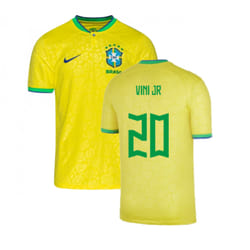 2022-2023 Brazil Little Boys Home Shirt (Vini JR 20) - XSB