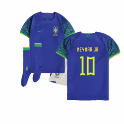 2022-2023 Brazil Away Little Boys Mini Kit (Neymar JR 10) - SB