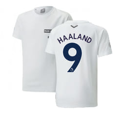 2022-2023 Man City Casuals Tee (White) - Kids (HAALAND 9) - MB